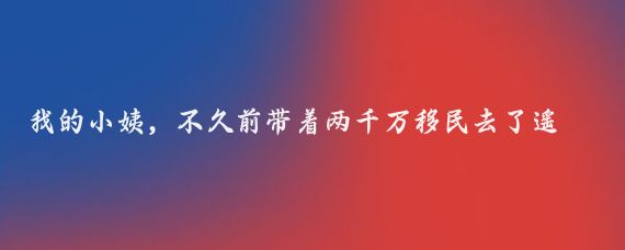 我的小姨，不久前带着两千万移民去了遥远而寒冷的加拿大,就在前天